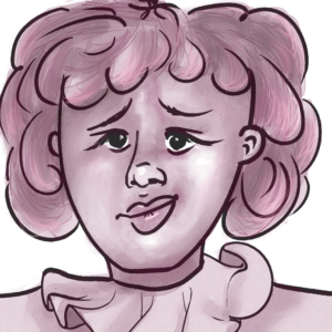 Comic-hafte Skizze einer androgynen Person